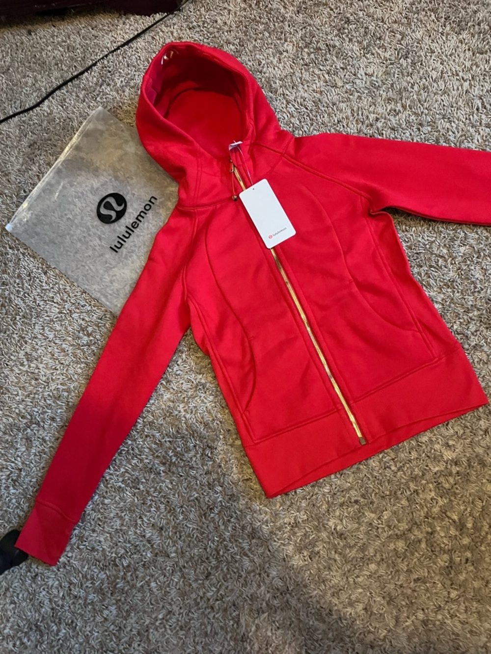 lululemon athletica Red Zip-Up Hoodie